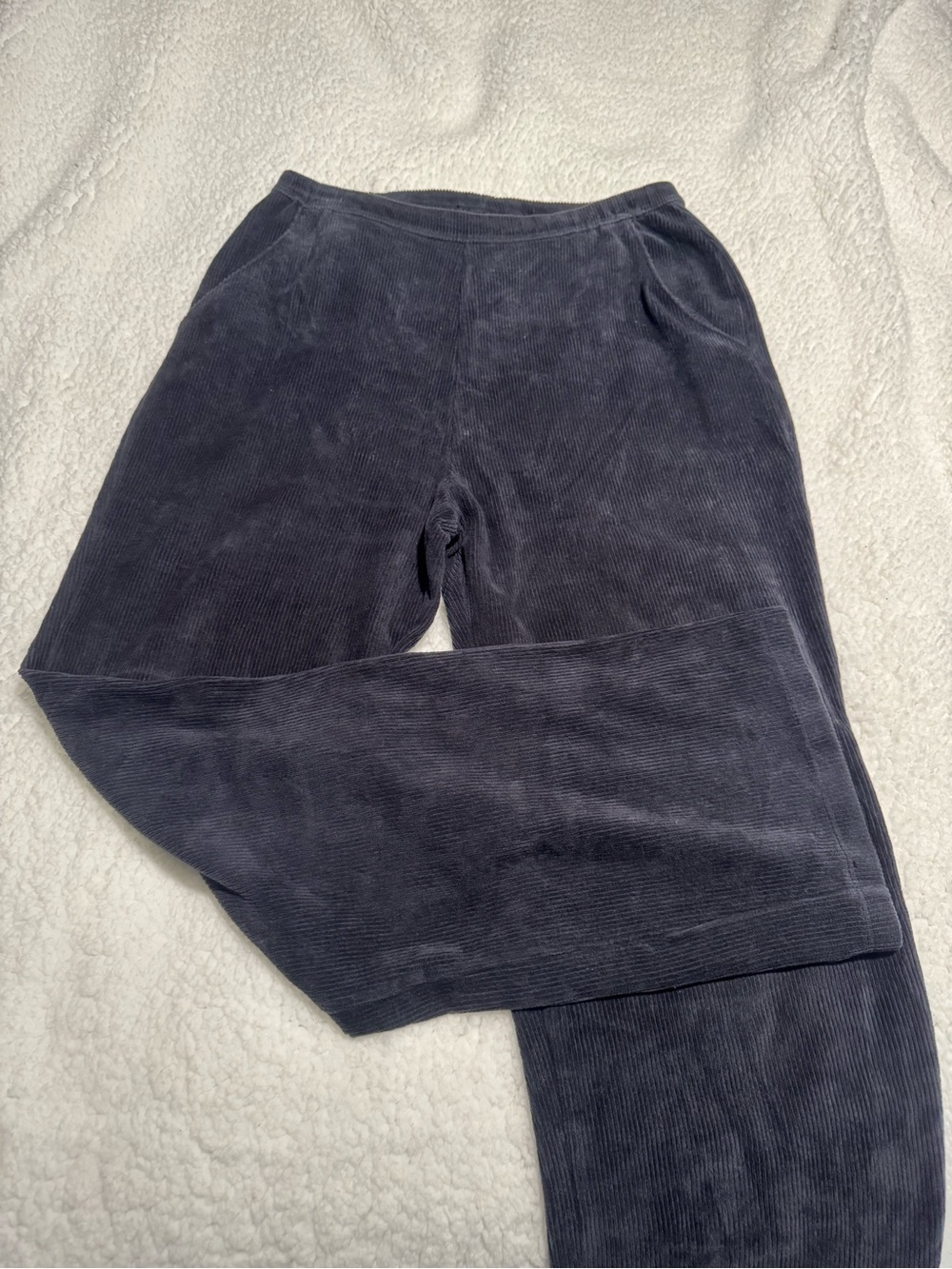 L.L. Bean Navy Blue Corduroy Stretch Pants Size M
